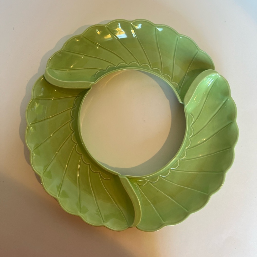 MCM Ceramic 3-piece Snack Server Made in USA